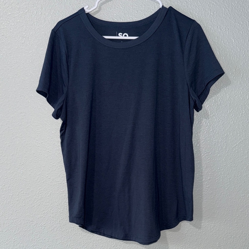 SO Women's Classic Navy Blue Short Sleeve Top